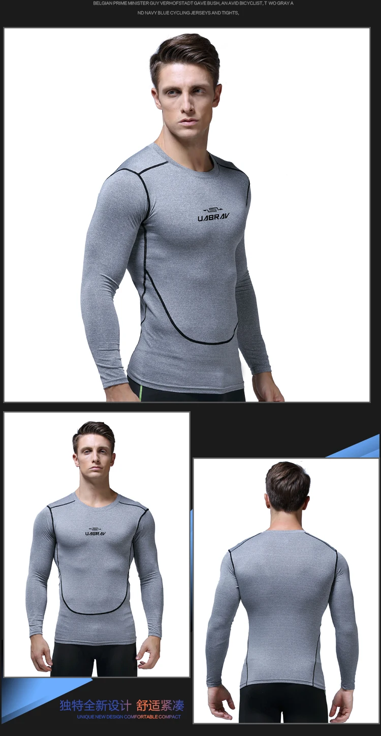 

5149J-Workout fitness men Short sleeve t shirt men thermal muscle bodybuilding wear compression Elastic Slim exercise clothing