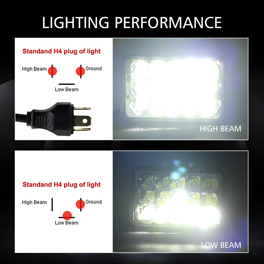 CO LIGHT 4X6inch прямоугольная светодиодная фара 45 Вт Высокая Низкая 18 Автомобильные