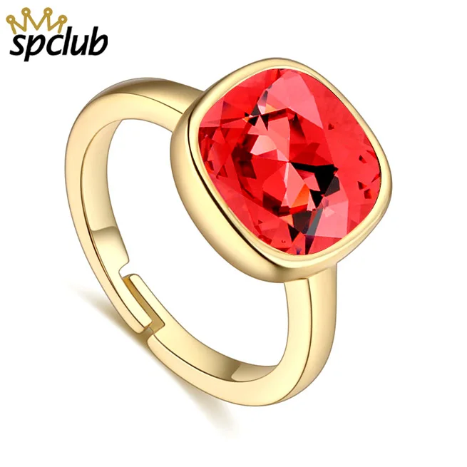 

Top Quality Crystals From Swarovski Engagement Rings For Women Gold Color Wedding Rings Female Anel Austrian Crystals Jewelry