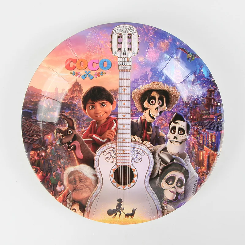 35 шт./лот COCO тема одноразовая посуда для вечеринки набор посуды тарелки скатерть для детей день рождения принадлежности