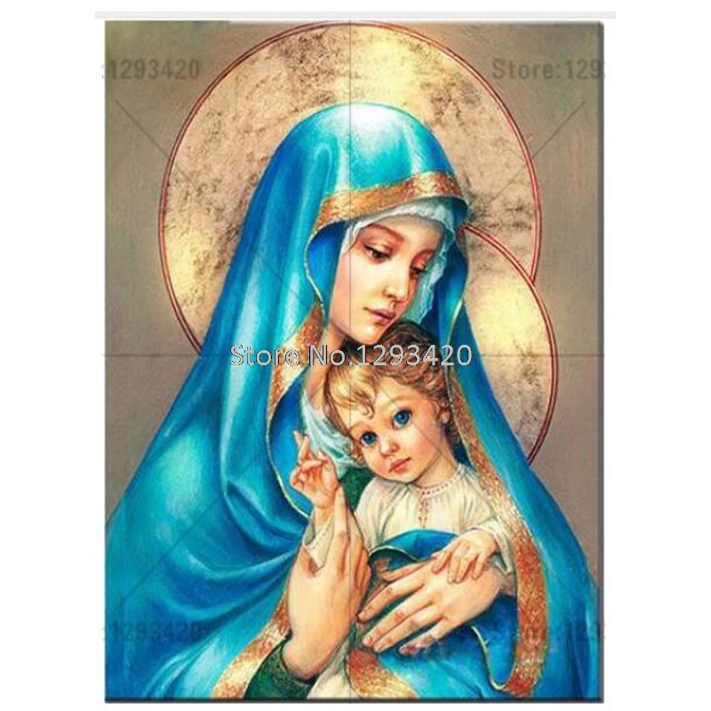 

Religion Diamond Mosaic Full Home Decor Embroidery Crafts DIY Diamond Painting Cross Stitch Virgin Mary Needlework