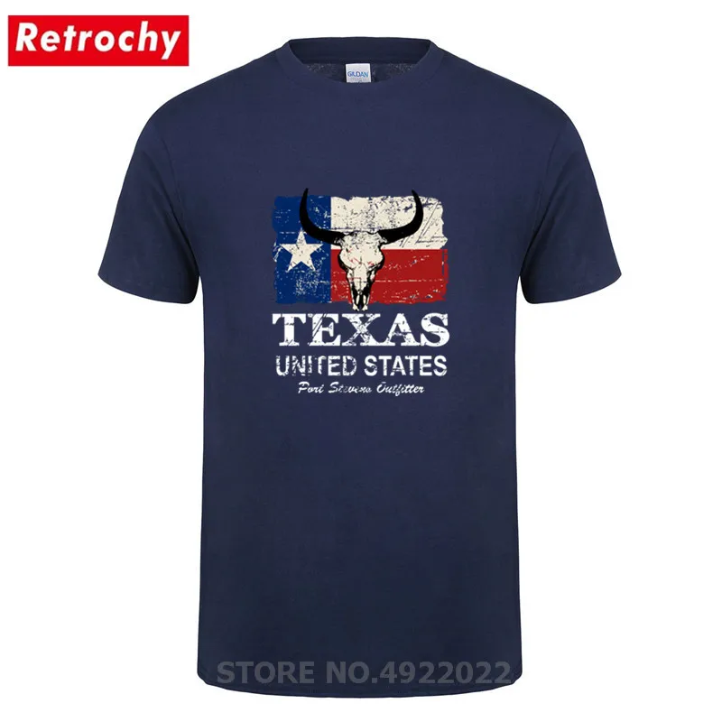 USA Ameran Texas Bull Flag Tshirt 2019 Short Sleeves Cotton Tee Shirts For Mens Not Easily Defomed T-Shirt Cryptocurrency Binary