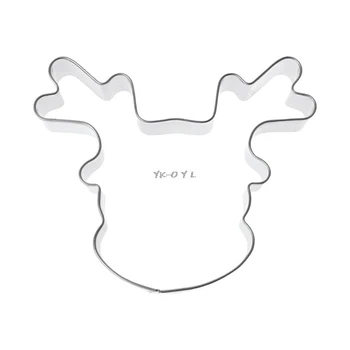 

Stainless Steel Cookie Cutter Biscuit Mold Christmas Deer Head Reindeer Mould DIY Tool