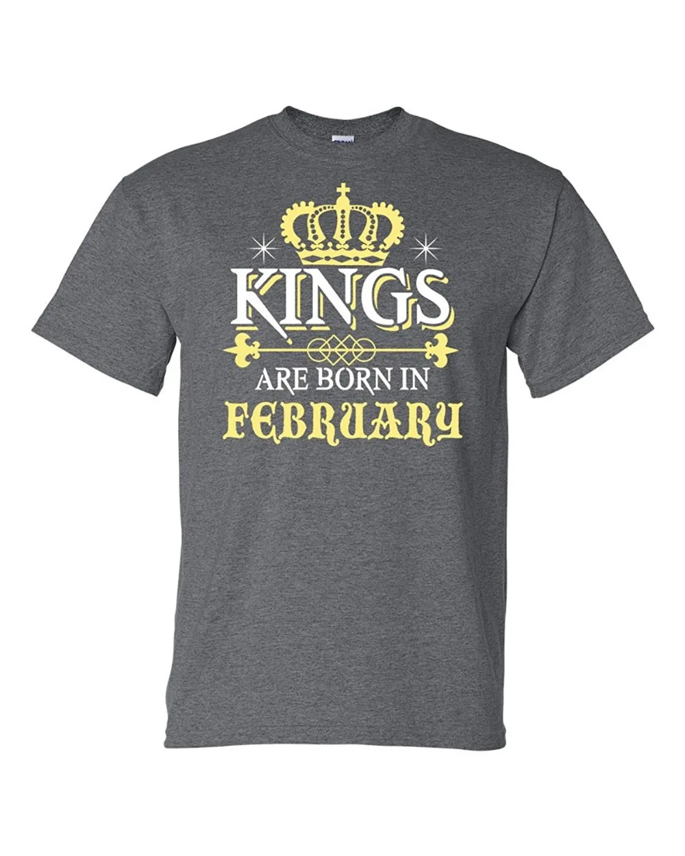 2018 хлопковые футболки Костюмы короткий рукав графический Kings рождаются в феврале