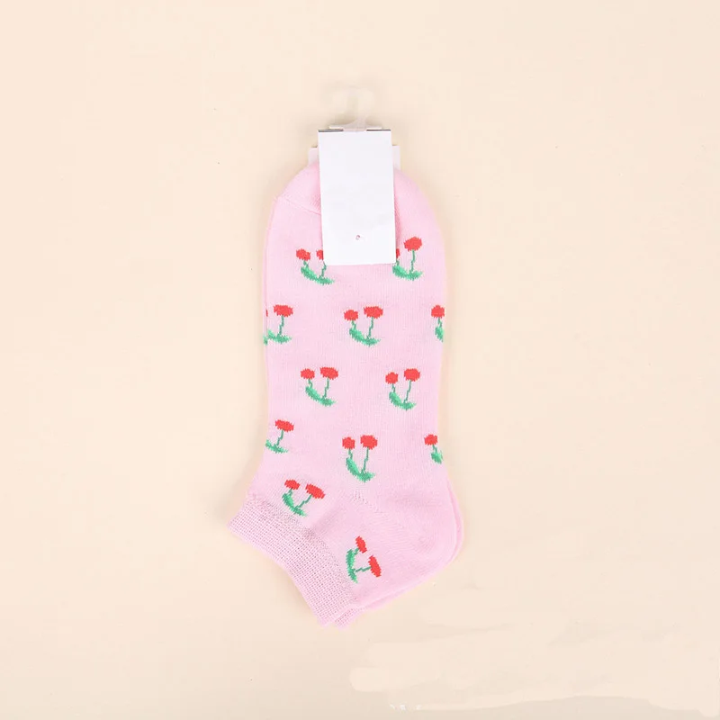 [WPLOIKJD] Индивидуальные модные удобные носки с фруктами Женские повседневные короткие носки с фруктами, арбузом, клубникой, вишней