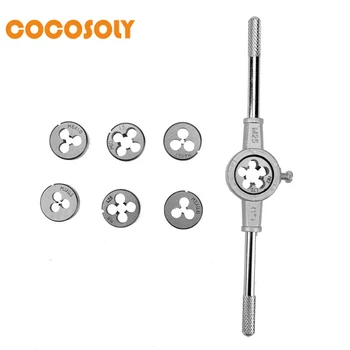 

8pcs/set of metric circular die set M3 M4 M5 M6 M8 M10 M12 with 1 wrench Hss Circular Die