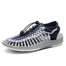 Новое поступление, летние Вязаные сандалии мужские качественные удобные мужские сандалии Модные Дизайнерские повседневные вьетнамки для мужчин