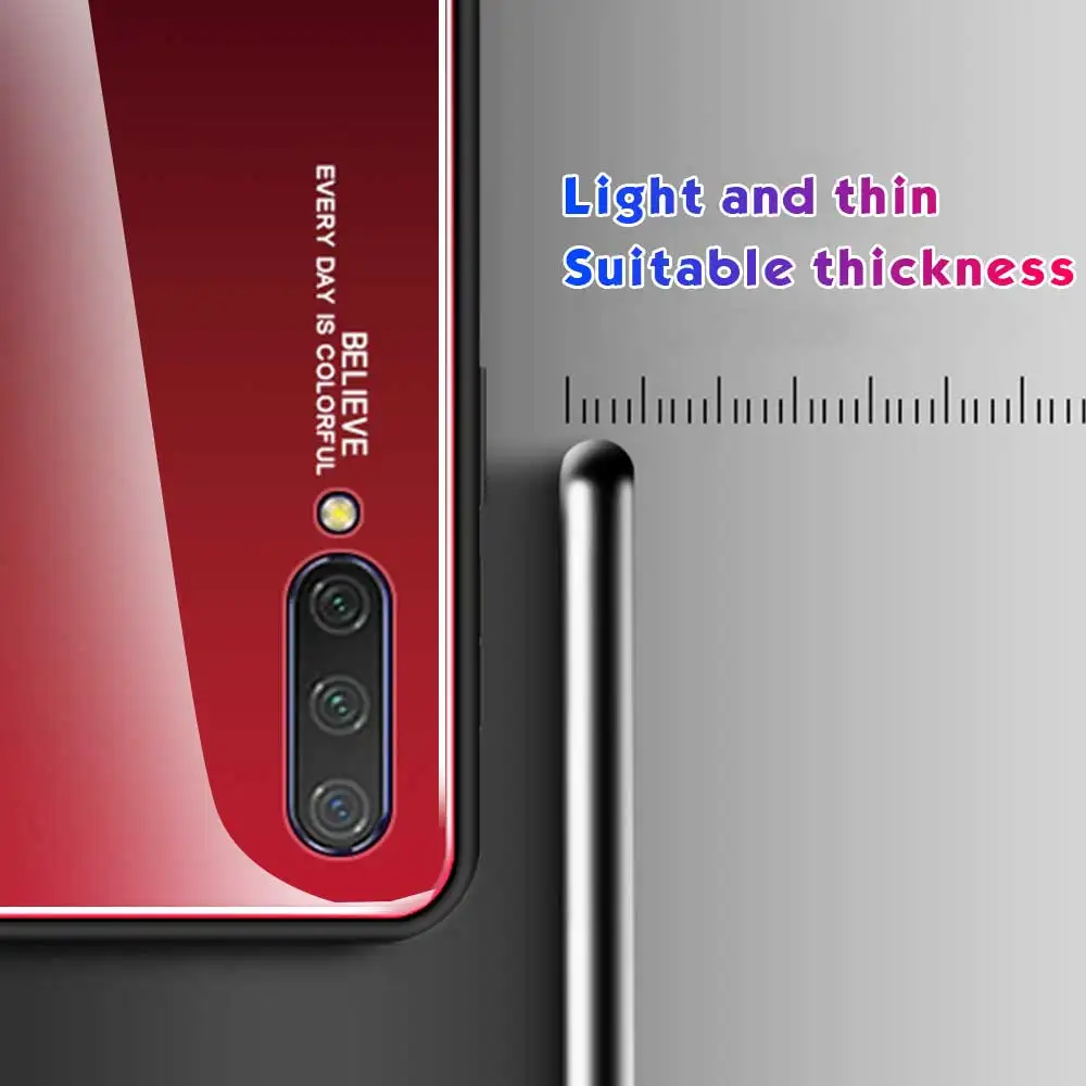 Градиентный чехол из закаленного стекла для Xiaomi mi CC9 9 SE 8 Lite A1 A2 9T Pro Red mi Note 7 6 Pro Red mi 7 7A 6 Pro 6A K20 Pro GO