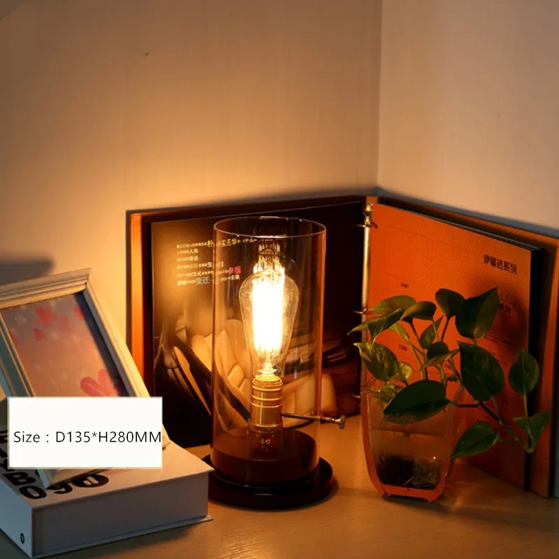 

20th Century American Country Retro Concise Style Edison Bulb Table Light Bedroom Study Livingroom Decoration Lamp Free Shipping