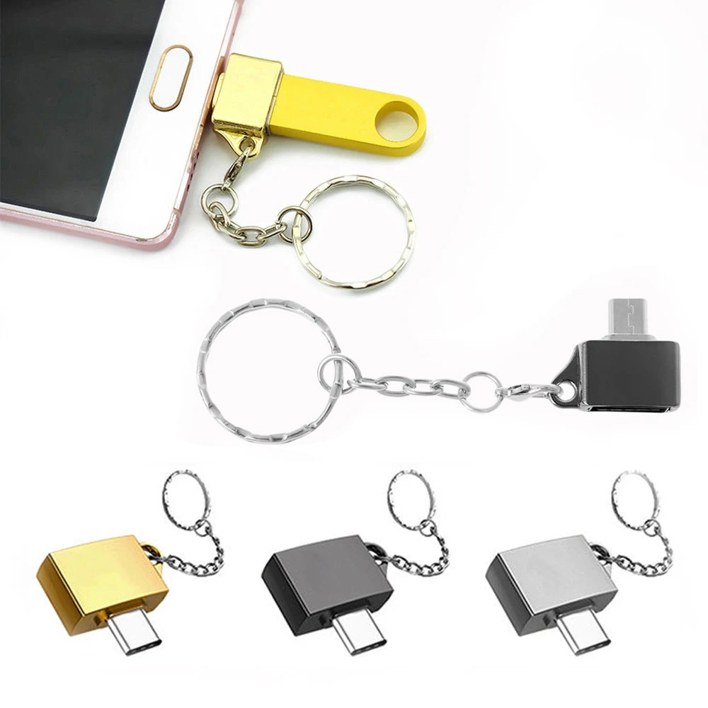 Мини металлический type-c U диск Micro USB удлинитель OTG переходник Кабель для передачи данных конвертер с брелком для iPhone Android емкость памяти