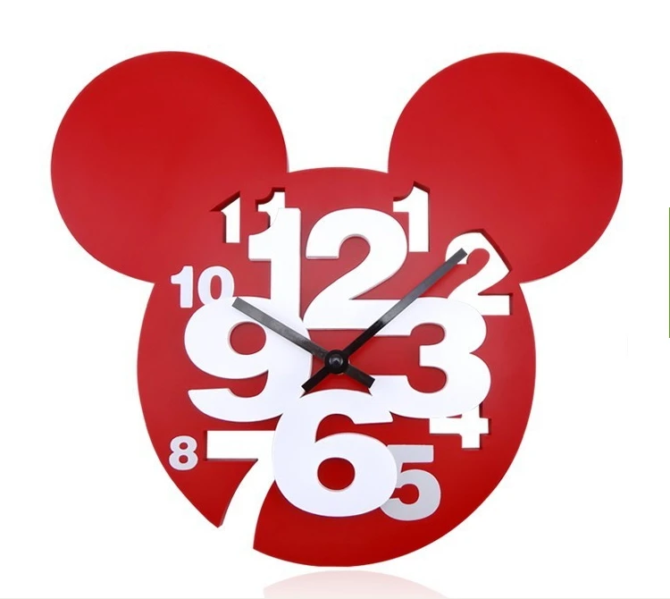 Mickey Mouse silent large decorative wall clocks modern design digital