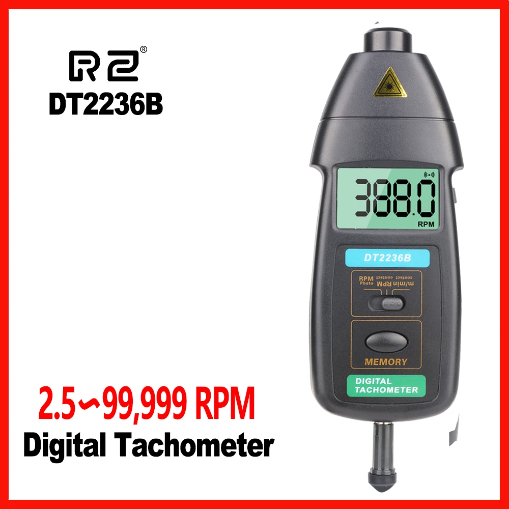 

Portabel Handheld LCD display Tachometer New surface speed sensor flute vails to measure speed and length of wire RZ DT2236B