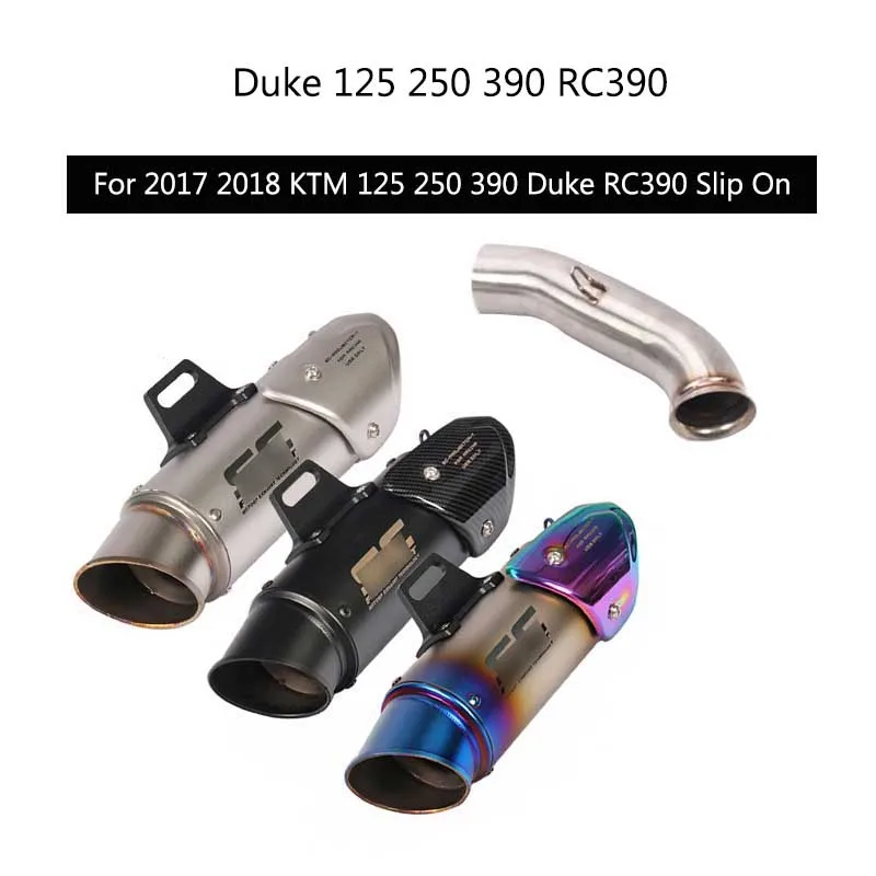 

For 2017 2018 KTM Duke 125 250 390 RC 360 Exhaust Pipe Slip On 51 mm Motorcycle Stainless Steel Exhaust Tail Pipe No DB Killer