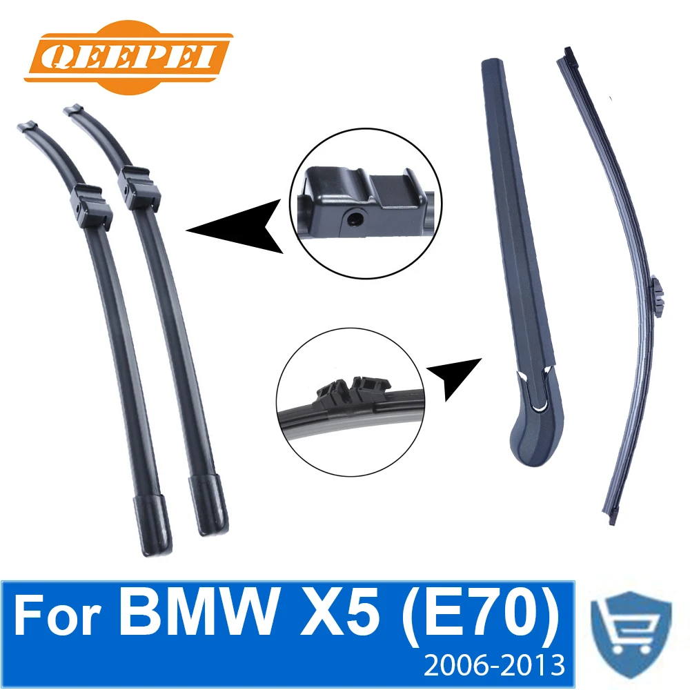 QEEPEI Front and Rear Wiper Blade Arm For BMW X5 E70 2006-2013 5 Door SUV High quality Natural Rubber Windscreen wiper blades for bmw x5 e70 24
