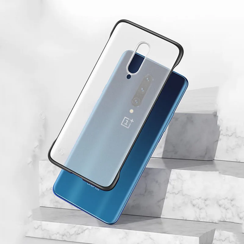 Безрамное кольцо роскошный чехол из ПУ для OnePlus 7 Pro защитный бампер с воздушной