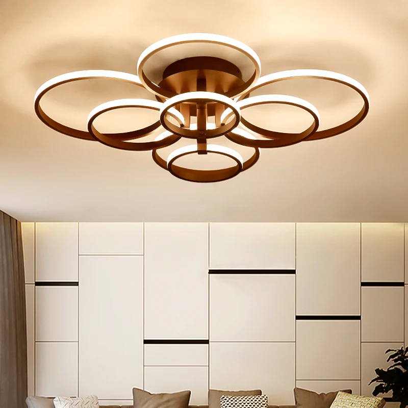 

New Modern LED Ceiling chandelier light for Livingroom Bedroom Indoor Deco White/Brown Indoor Ceiling chandelier Lamp Fixtures