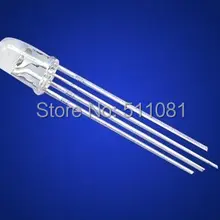 50 шт./лот 5 мм RGB Ультра яркий светодиодный общий катод 3,1-3,3 в красный, зеленый, синий три цвета четыре фута семь огней