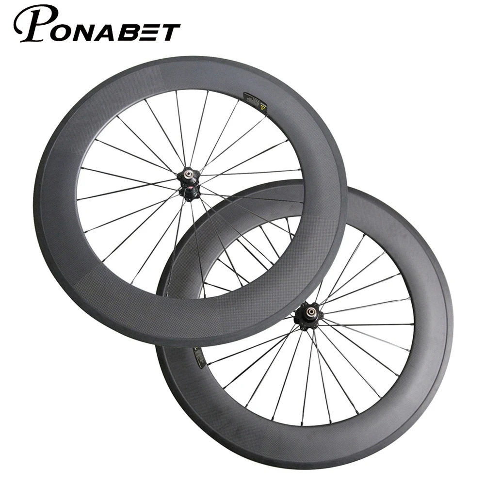 Excellent PONABET The most durable 700C full carbon fiber wheelset 24mm/38mm/50mm/60mm/88mm carbon wheels with Novatec hub from China 5