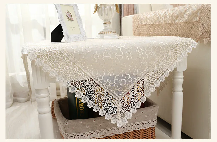 Proud Rose Pastoral Lace Tablecloths Transparent Table Cloth Rectangular Embroidered Round Table Cloth Wedding Decoration