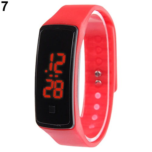 Мужской женский силиконовый ремешок цифровой светодиодный браслет наручные часы спортивные часы для бега