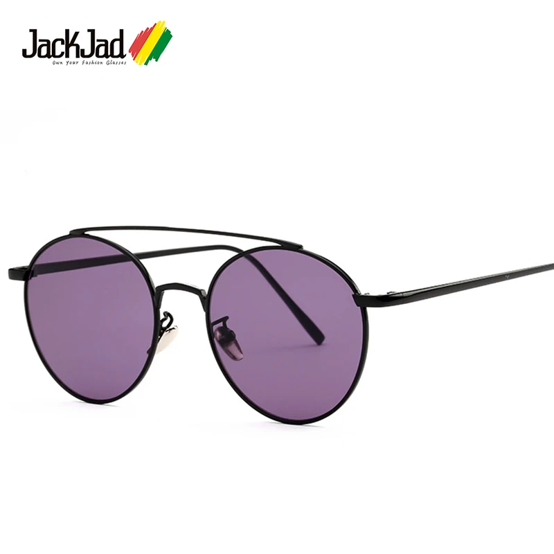 JackJad мода IF ON круглые металлические стильные солнцезащитные очки мужские и женские брендовые дизайнерские цветные зеркальные Винтажные Солнцезащитные очки Oculos De Sol