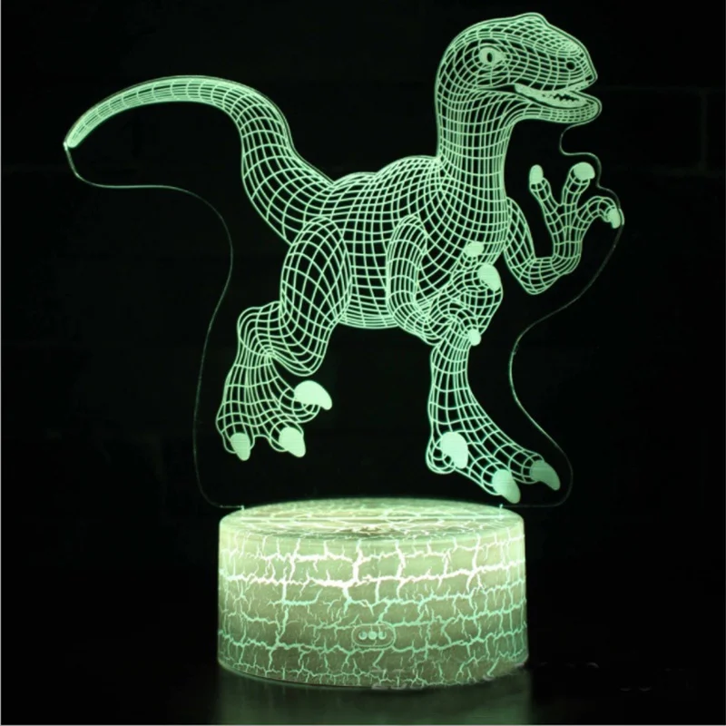 Динозавр тема mark 3D лампу игра светодиодный Ночной светильник 7 цветов изменить сенсорный светильник настроения; Прямая поставка - Испускаемый цвет: Raptor 3