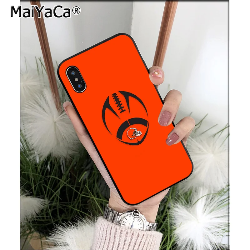 MaiYaCa Cleveland Browns TPU мягкий черный чехол для телефона, чехол для Apple iPhone 8 7 6 6S Plus X XS MAX 5 5S SE XR мобильных телефонов - Цвет: A10