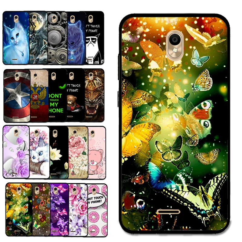 

For BQ 5300 Women's Fashion Bright Butterfly Flower Printer Case TPU Cover Phone Bag Shell Housing for BQ-5300G Velvet View