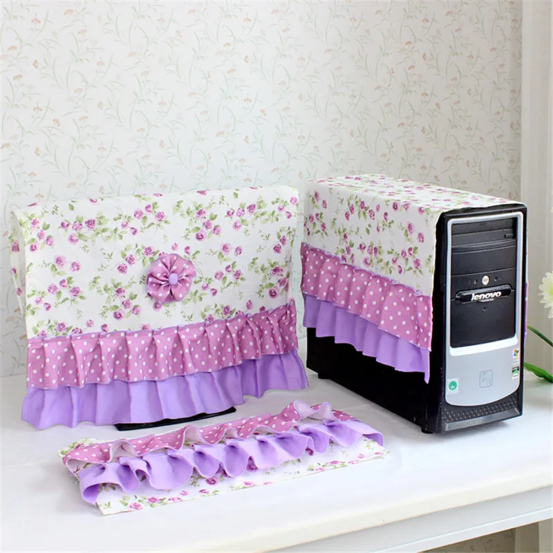 Pastoral Fabric Desktop Computer Cover Lace Computer Dust Cover