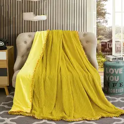 Бесплатная доставка окрашенная пряжа Кристалл бархатное одеяло Высокая плотность супер мягкие фланелевые Одеяло на для дивана кровать