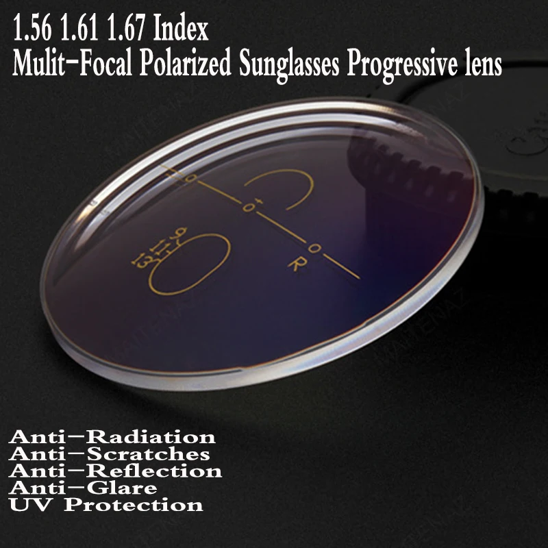 

1.56 1.61 1.67 Index Aspheric Polarized Sunglasses Multi Focal Progressive Prescription Lens Myopia Presbyopia Lens PS0009