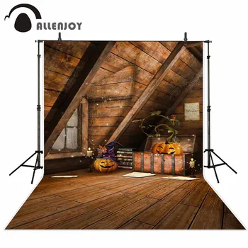 

Allenjoy photography backdrop Halloween Pumpkin Loft Spider Web Candle background for photo studio new design camera fotografica