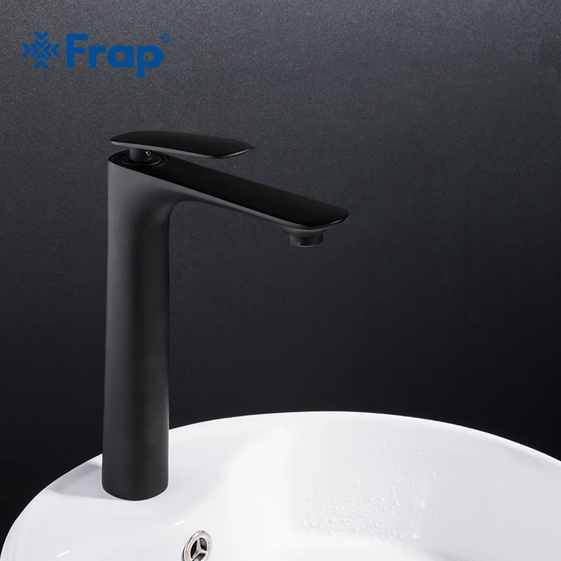 

Frap Bathroom Faucet Black Solid Brass Bathroom Solid Basin Mixer Tap Hot & Cold Bath Single Handle Sink Waterfall Taps Y10043