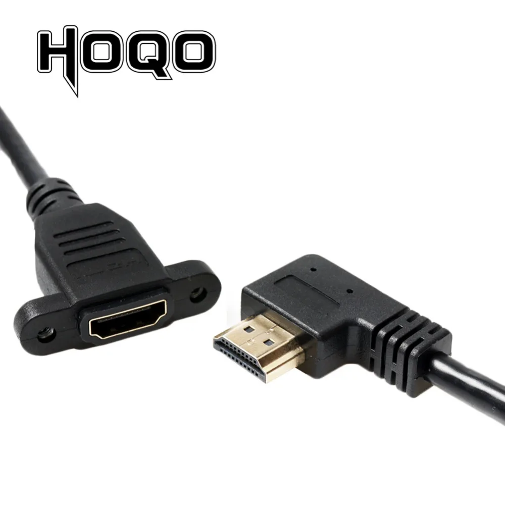 HDMI2.0 4K* 2K короткий вниз вверх угол 90 градусов HDMI мужчин и женщин удлинитель HDMI Панель Крепление с винтовым отверстием для psp HDTV