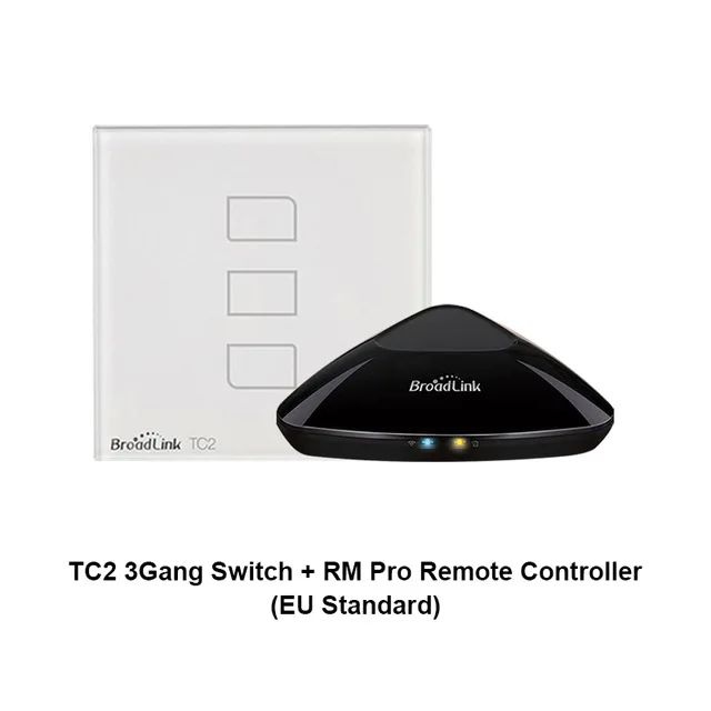 Broadlink TC2 1/2/3 UK Стандартный умный дом 433 МГц Wi-Fi/4G Дистанционное Управление через RM Pro настенный сенсорный светильник выключатель 1 способ - Цвет: 3gang and RM pro uk