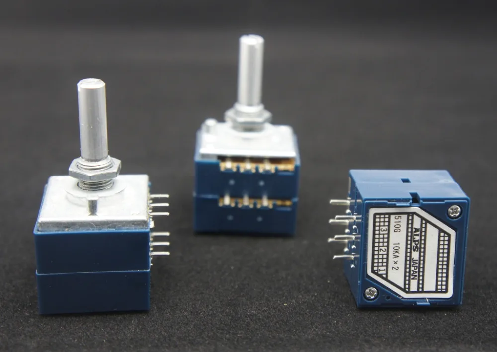 

1pcs 27 type Potentiometer JAPAN ALPS volume Potentiometer 2x10K- round shaft