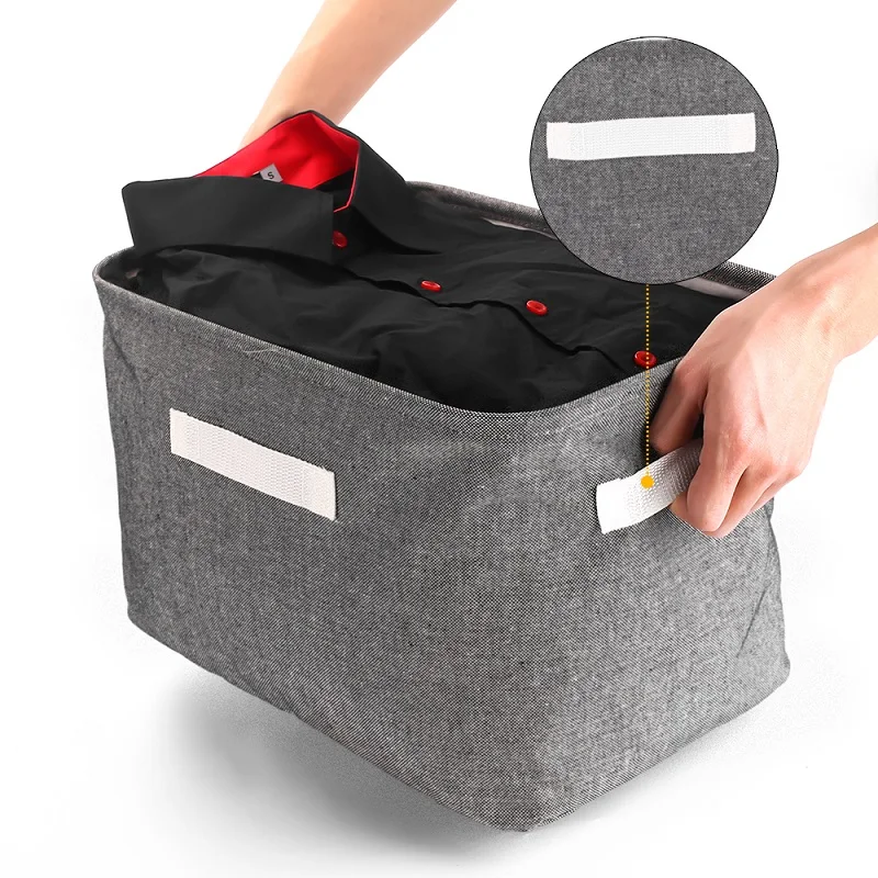 Hangerlink складная корзина для хранения, складная холщовая ткань, твид, кубическая корзина для хранения, набор для домашнего офисного шкафа(3 шт./лот