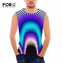 FORUDESIGNS/модная мужская летняя майка без рукавов с 3D принтом, мужской жилет, бодибилдинг, повседневная майка для мальчиков, одежда для тренировок