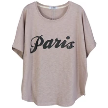 Летняя хлопковая футболка с коротким рукавом для женщин, новинка, Пуловеры с круглым вырезом и буквенным принтом, топы большого размера, Женские базовые футболки