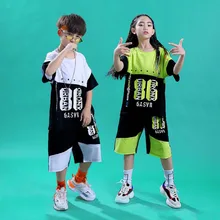 Бальный костюм для девочек, Одежда для танцев в стиле хип-хоп, джаз, детская одежда, костюмы для выступлений, танцевальная одежда, уличная одежда