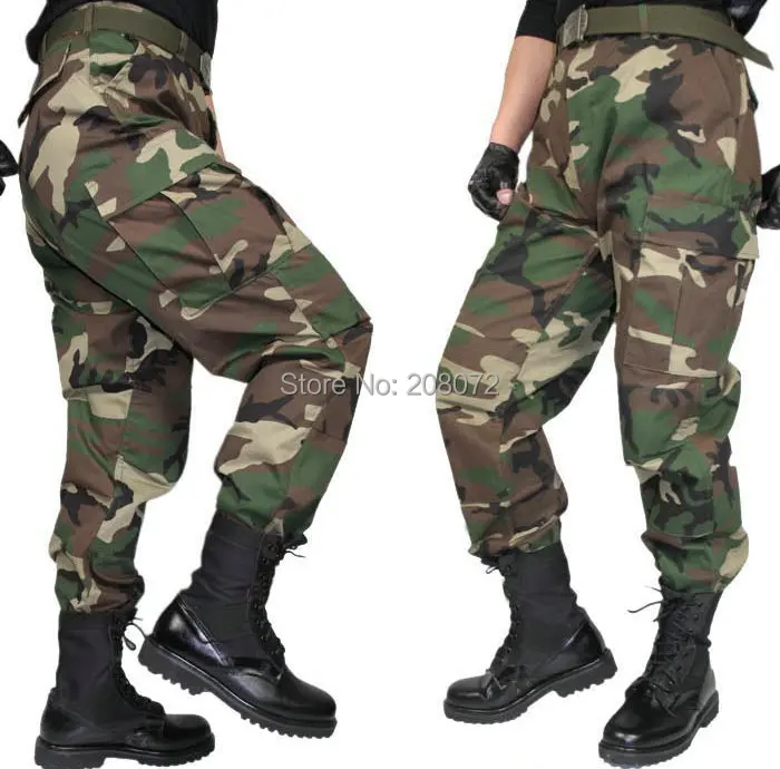 Camouflage Men Pants Military Fit Cotton Mid Rise Leisure