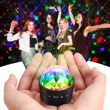 Mini Wireless Disco Ball Light Sound Activated LED Party Strobe car Light Portable 3W 5V USB Rechargeable RGB DJ LED Stage Light sound activated el car decoration sticker crazy urban disco