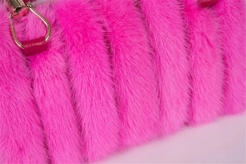 Новая модная норка меховая сумка Wommen большой- Ёмкость Лазерная симфония розовая сумка высокого качества женская сумка из вечерние модные сумка
