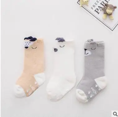 YWHUANSEN/3 пар/лот, хлопковые зимние детские носки, Нескользящие Длинные Носки с рисунком для маленьких мальчиков и девочек, детские носки-тапочки, фабрика - Цвет: 1