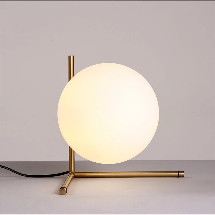 

Free shipping creative designer lighting gold Ball shape table lamp for bedroom led