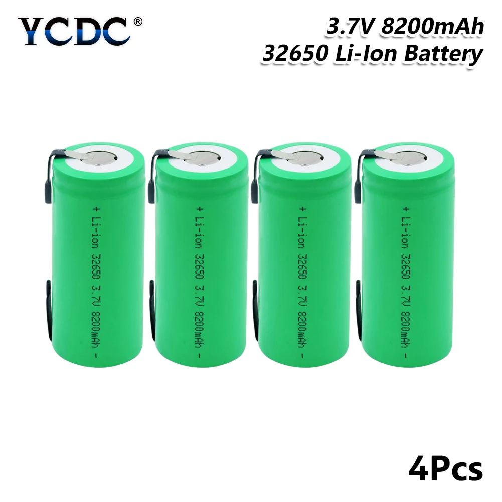 Высокоразрядная 3,7 V 8200mAh перезаряжаемая 32650 литий-ионная батарея резервного питания литиевые батареи сварочные никелевые листовые батареи - Цвет: 4 PCS