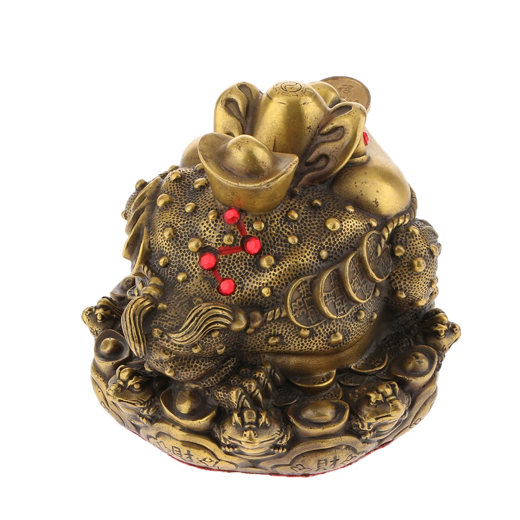 Feng Shui Toad Money LUCKY Fortune Wealth Chinese Golden Frog Toad Coin Home Office Decoration Tabletop Ornaments Gifts