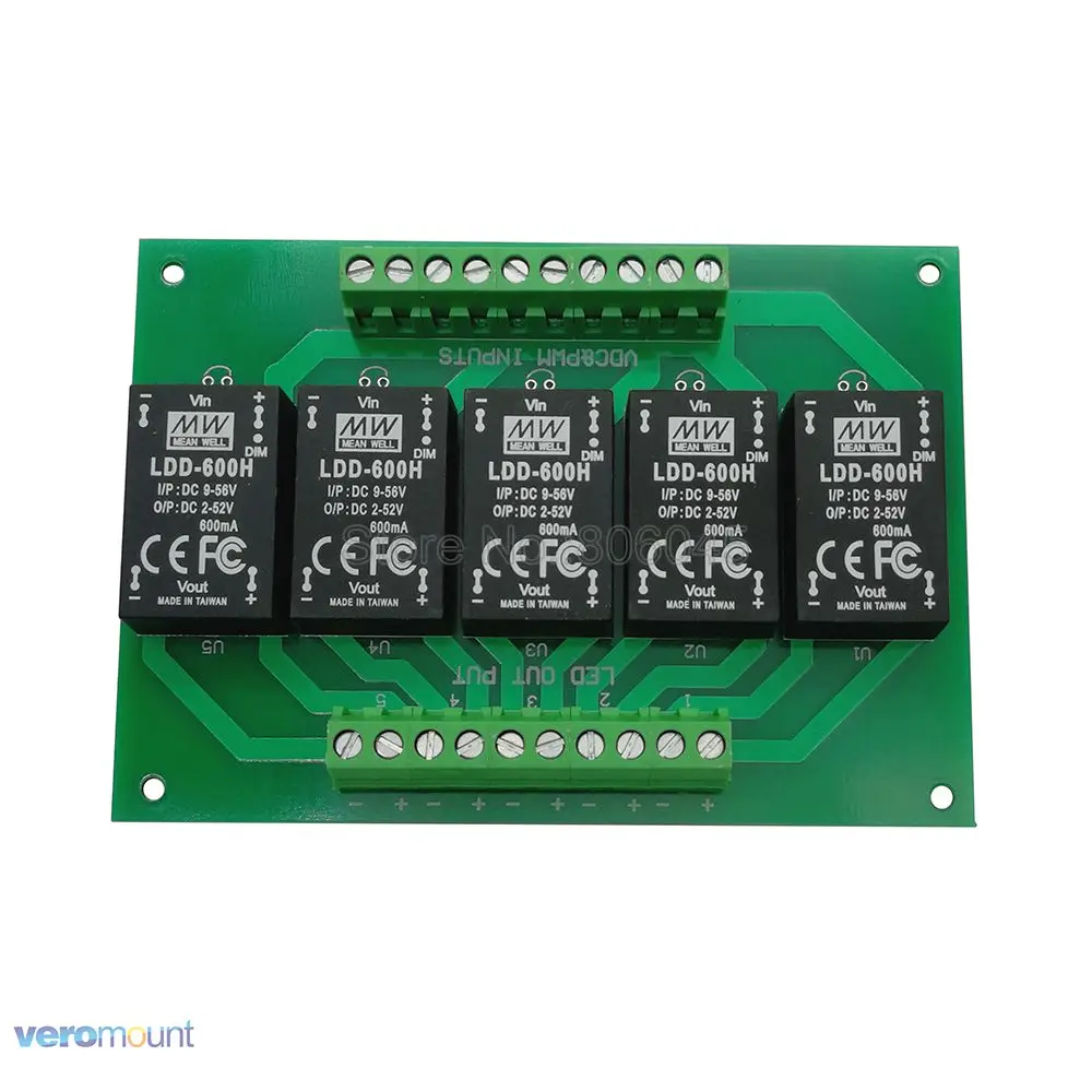 Meanwell LDD 5UP 600H DC - DC Constant Current Step-Down LED Driver +PCB Board For DIY 5 Channel Aquarium Fish Tank Led Emitter Meanwell LDD 5UP 600H DC - DC Constant Current Step-Down LED Driver +PCB Board For DIY 5 Channel Aquarium Fish Tank Led Emitter