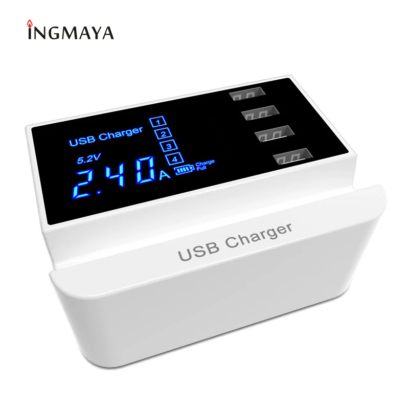 INGMAYA многопортовое USB зарядное устройство светодиодный Smart Charge 2.4A для iPhone 5S, SE 6 7 Plus iPad samsung huawei Nexus DV адаптер питания