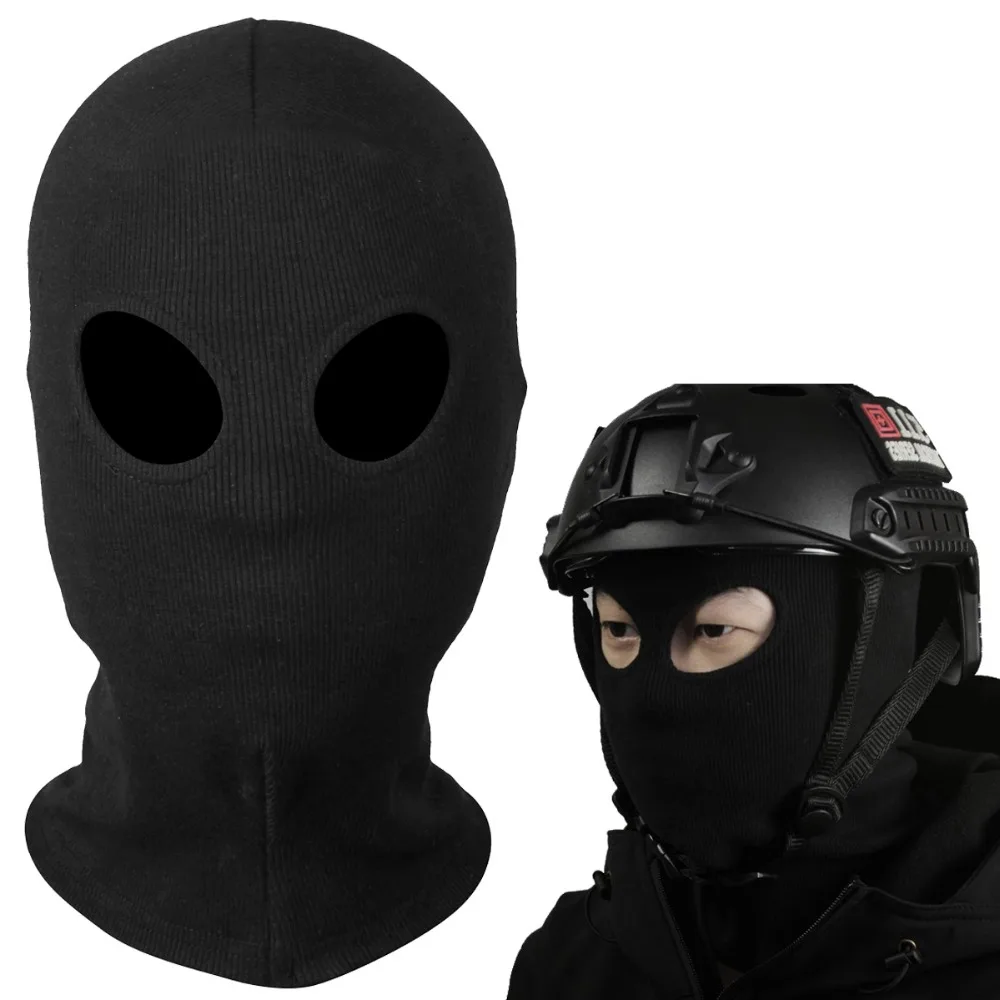 New Two Holes Black Masks Balaclava Tactical Snowboard Breathable